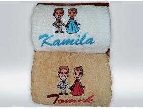 Ręczniki z wyhaftowanym motywem podesłanym przez klienta