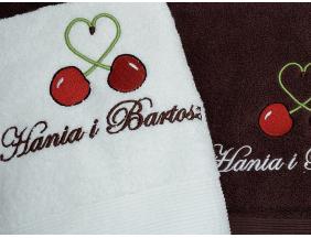 Kremowo-brązowy zestaw z imionami dla młodej pary