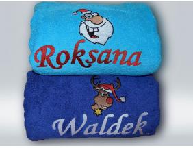 Ręczniki przeznaczone na prezenty choinkowe i mikołajkowe