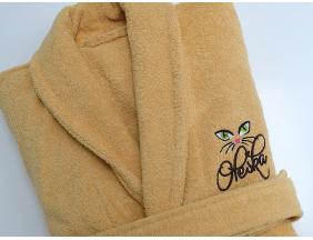 Szlafrok beżowy z wyhaftowanym imieniem